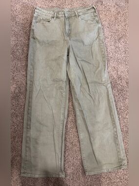 OLD NAVY HIGH RISE STRAIGHT LEG DENIM—LIGHT GREEN—SZ 14